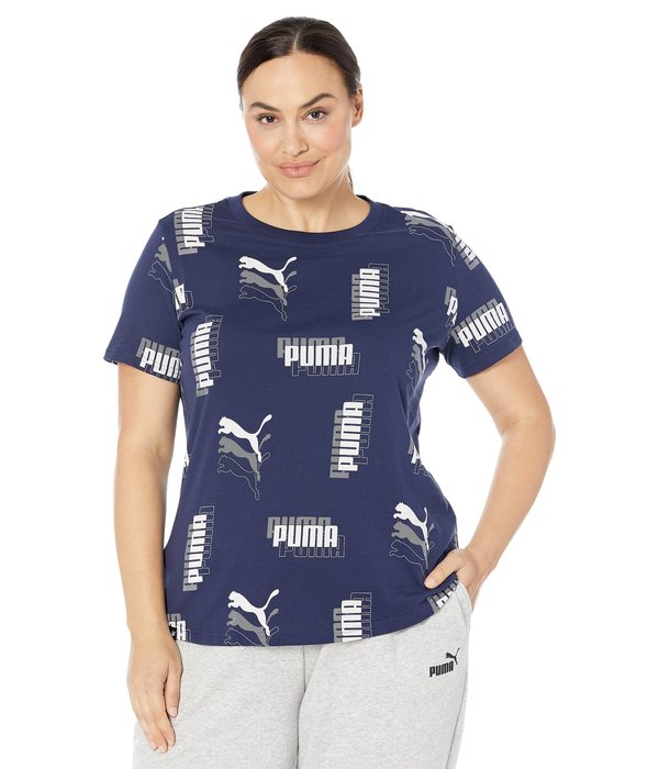 プーマ レディース シャツ トップス Plus Size Power All Over Print Tee Peacoat/All Over Printの通販は 5,793円
