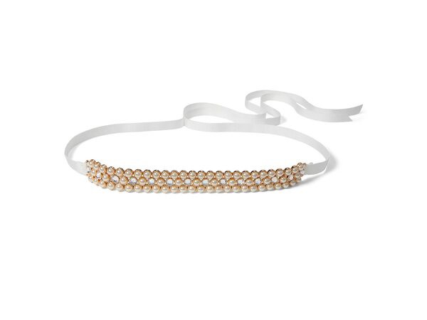 ケイトスペード レディース ベルト アクセサリー Pearl Bridal Belt White/Gold