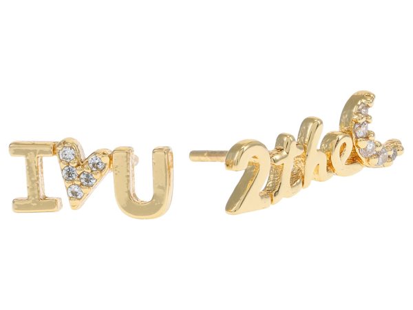 ケイトスペード レディース ピアス・イヤリング アクセサリー True Love I Love U Studs Earrings Clear/Goldの通販は