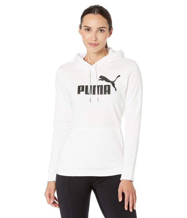 プーマ レディース パーカー・スウェット アウター Essentials Logo Hoodie Puma White