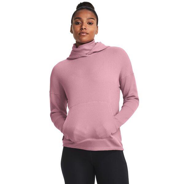 アンダーアーマー レディース パーカー・スウェット アウター Waffle Funnel Hoodie Pink Elixir/Misty Purple