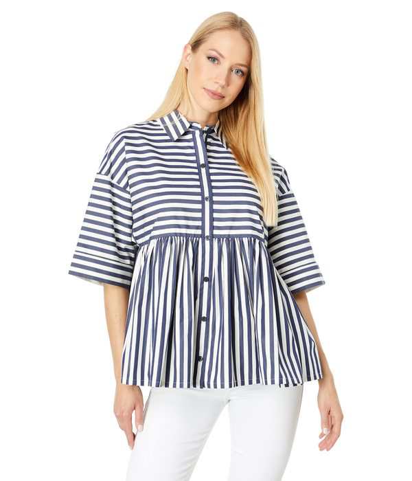 ケイトスペード レディース シャツ トップス Julia Stripe Button-Front Shirt Squid Ink