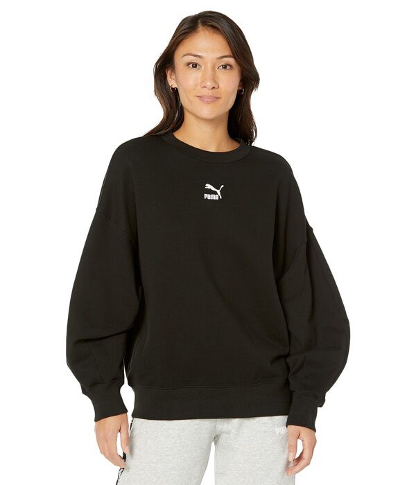 プーマ レディース パーカー・スウェット アウター Classics Oversized Crew Puma Black