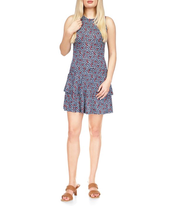 マイケルコース レディース ワンピース トップス Palm Sleeveless Flounce Dress Midnight Blue 17,986円