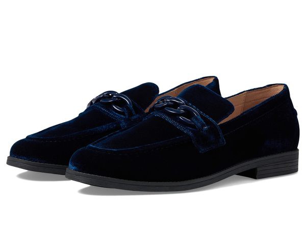 コールハーン レディース スリッポン・ローファー シューズ Stassi Chain Loafer Navy Blazer Velvet