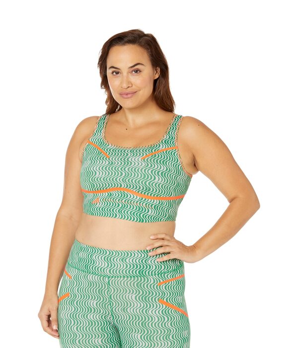 アディダス レディース シャツ トップス Plus Size Training Croptop Printed HI6037 Green/Clear Onixの通販は