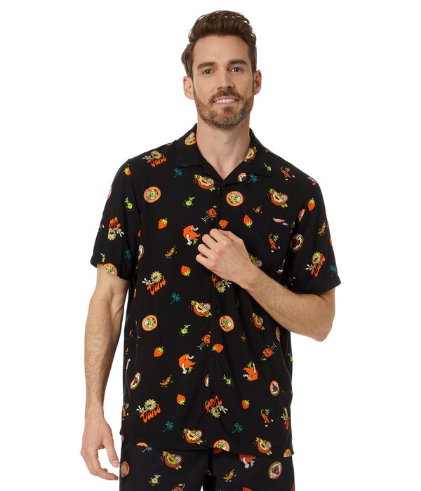 バンズ メンズ シャツ トップス Stickers Short Sleeve Woven Blackの通販はカジュアルシャツ