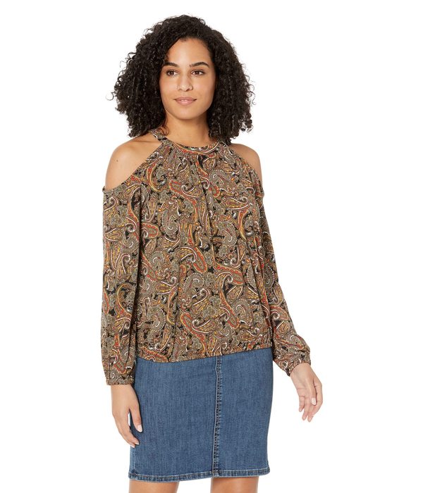 マイケルコース レディース シャツ トップス Cold-Shoulder Smock Long Sleeve Siennaの通販は 16,480円