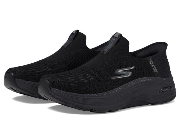 スケッチャーズ レディース スニーカー シューズ Max Cushioning Arch Fit Fluidity Hands Free Slip-Ins Blackの通販は