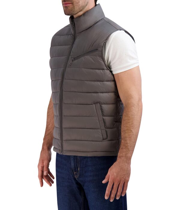 コールハーン メンズ コート アウター Zip Front Quilted Vest Charcoalの通販は