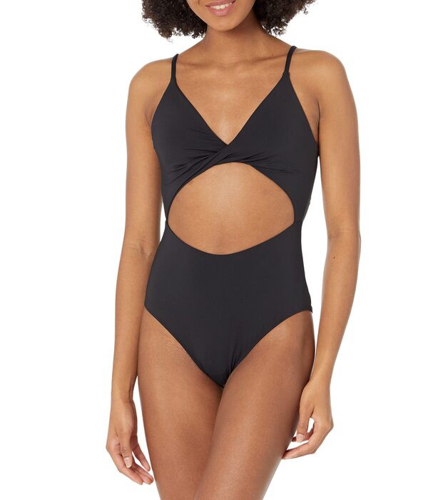 オニール レディース 上下セット 水着 Saltwater Solids Twisted One-Piece Black