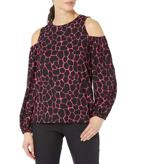 マイケルコース レディース シャツ トップス Giraffe Cold-Shoulder Blouse Cerise