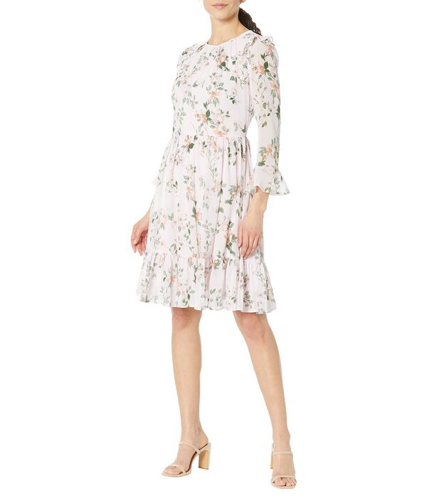 カルバンクライン レディース ワンピース トップス Long Sleeve Chiffon Dress Blush Multi