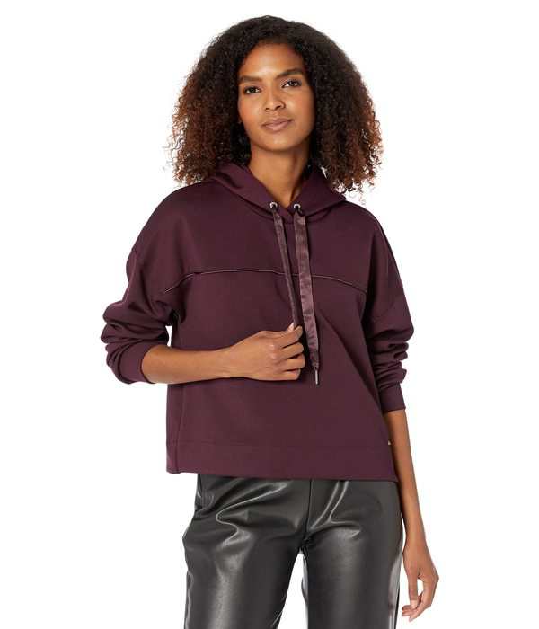 カルバンクライン レディース パーカー・スウェット アウター Hoodie with Seam Detail Aubergine