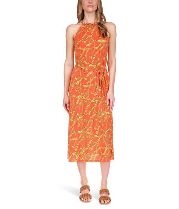 マイケルコース レディース ワンピース トップス Chain Neck Midi Dress Optic Orangeの通販は