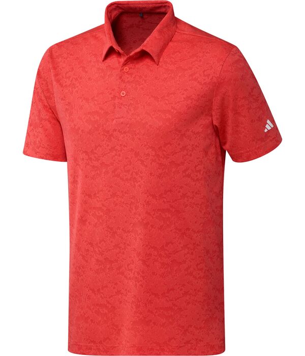 アディダス メンズ シャツ トップス Textured Jacquard Golf Polo Shirt Bright Redの通販は 12,905円