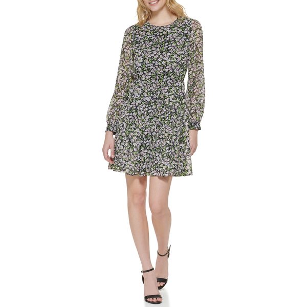 トミー ヒルフィガー レディース ワンピース トップス Long Sleeve Daisy Garden Chiffon Dress Ballerina Pink Multi