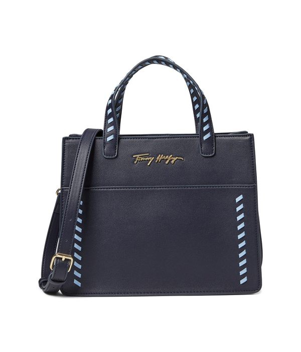 トミー ヒルフィガー レディース ハンドバッグ バッグ Hadley Smooth Grain PVC Satchel Tommy Navy/Romantic Blueの通販は
