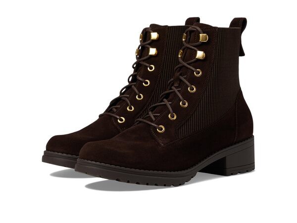 コールハーン レディース ブーツ・レインブーツ シューズ Camea Waterproof Combat Boot II Dark Chocolate Suede Waterproof