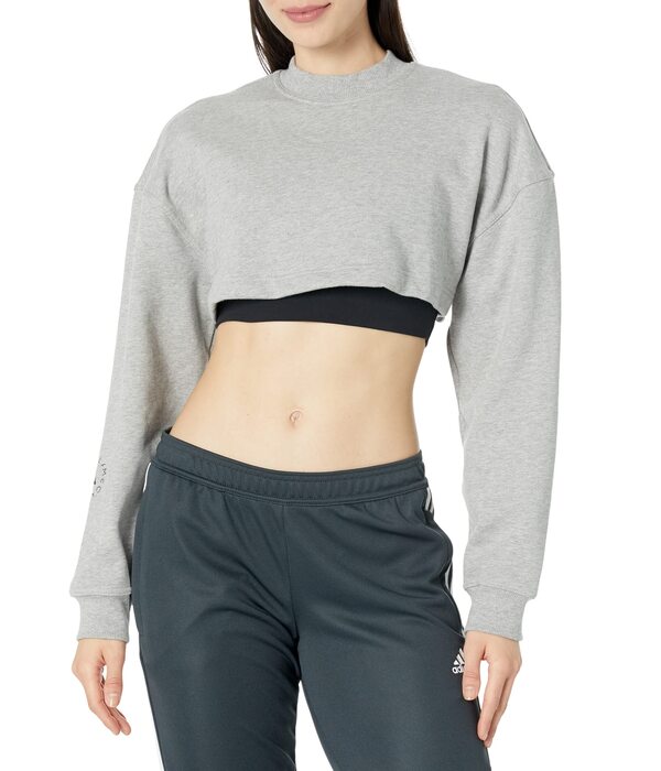 アディダス レディース パーカー・スウェット アウター TrueCasuals Cropped Sportswear Sweatshirt HR9173 Medium Grey Heatherの通販は