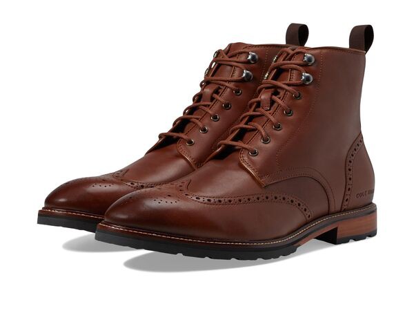 コールハーン メンズ ブーツ・レインブーツ シューズ Berkshire Lug Wing Tip Boot Dark Sequoia/Natural Water-Resistant