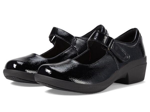 クラークス レディース サンダル シューズ Talene Ave Black Crinkle Patent Syntheticの通販は