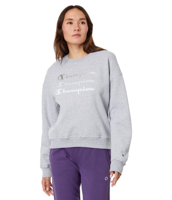 チャンピオン Champion Powerblend Relaxed Hoodie レディース パーカー スウェット Oxford Gray Powerblend Hoodie, Script Logo - Champion