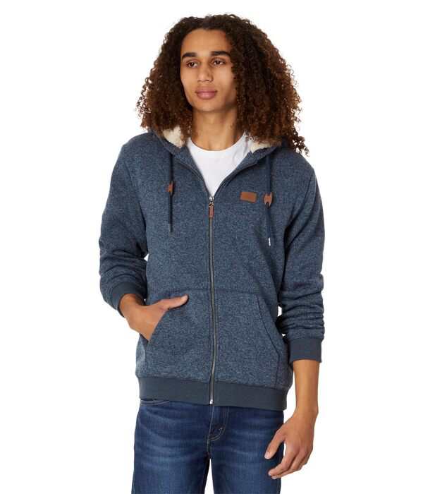 クイックシルバー メンズ パーカー・スウェット アウター Keller Full Zip Sherpa Hoodie Navy Blazer Heatherの通販は