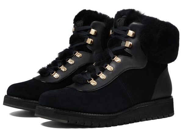 コールハーン レディース ブーツ・レインブーツ シューズ Zerogrand Explore Upstate Hiker Water Proof Black/Shearling/Black Water Pr