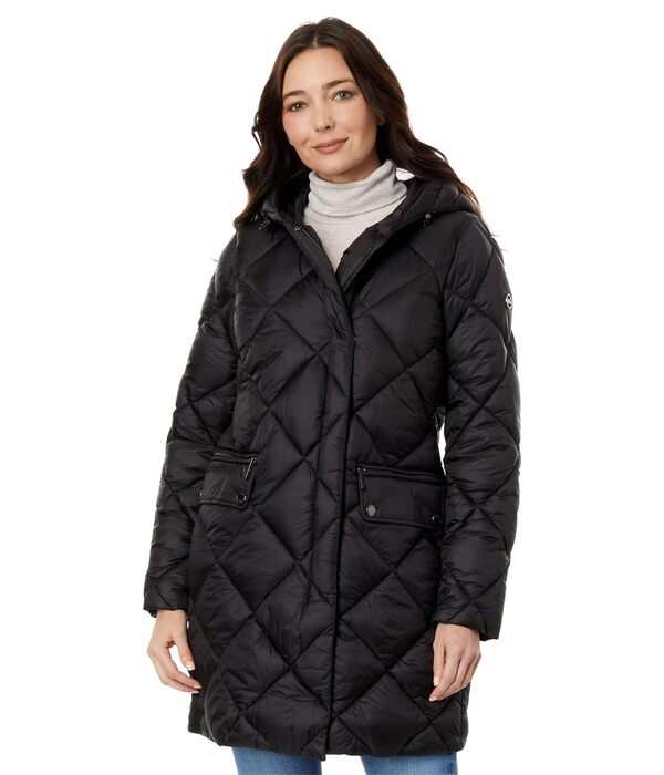 マイケルコース レディース コート アウター Hooded Long Quilt Puffer M426079C68 Black