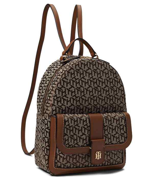 トミー ヒルフィガー レディース バックパック・リュックサック バッグ Tammen Dome Backpack PVC/Jacquard Tan Dark Chocolate/Cognacの通販は