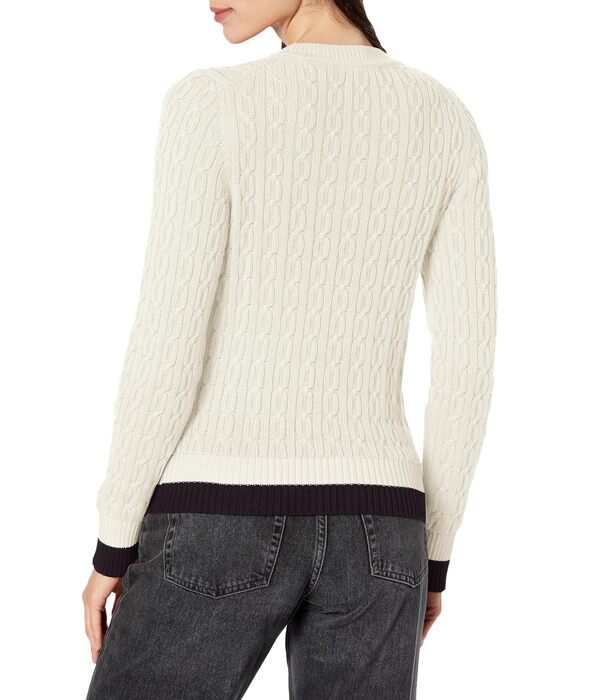 トミー ヒルフィガー レディース ニット・セーター アウター Crew Neck Cable Sweater Ivory Multi