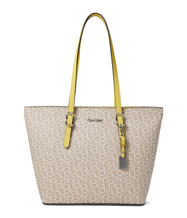 カルバンクライン レディース ハンドバッグ バッグ Serafina Signature Tote Khaki/Vanilla/Pineappleの通販は 28,980円