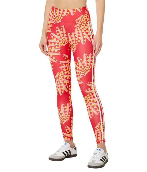 アディダス レディース カジュアルパンツ ボトムス Farm 7/8 Leggings Tomato/Spring Yellow