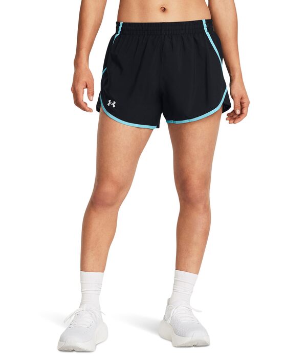 アンダーアーマー レディース ハーフパンツ・ショーツ ボトムス Fly By Shorts Black/Sky Blue/Reflectiveの通販は