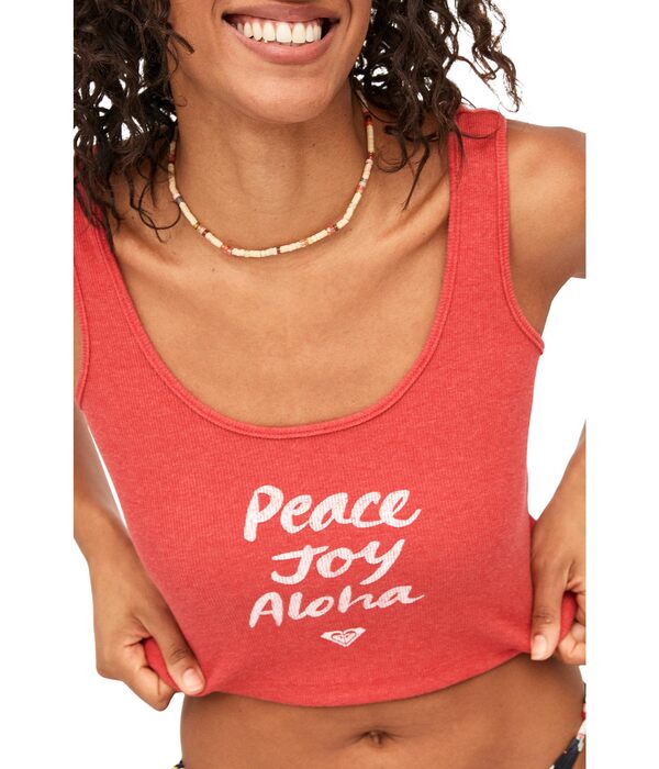 ロキシー レディース シャツ トップス Peace Joy Aloha Ribbed Tank Top Bittersweetの通販は 8,345円