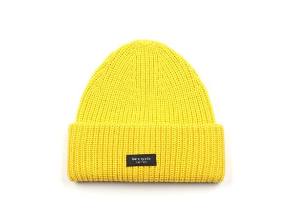 ケイトスペード レディース 帽子 アクセサリー Sam Label Cuff Beanie Chartreuse