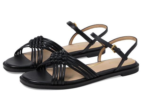 コールハーン レディース サンダル シューズ Jitney Knot Sandals Black Leather