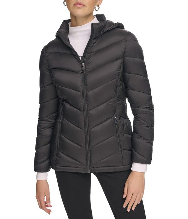 カルバンクライン レディース コート アウター Lightweight Quilted Puffer Black