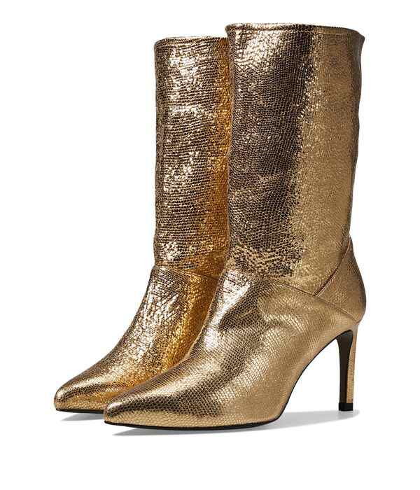 オールセインツ レディース ブーツ・レインブーツ シューズ Orlana Shimmer Boots Metallic Gold