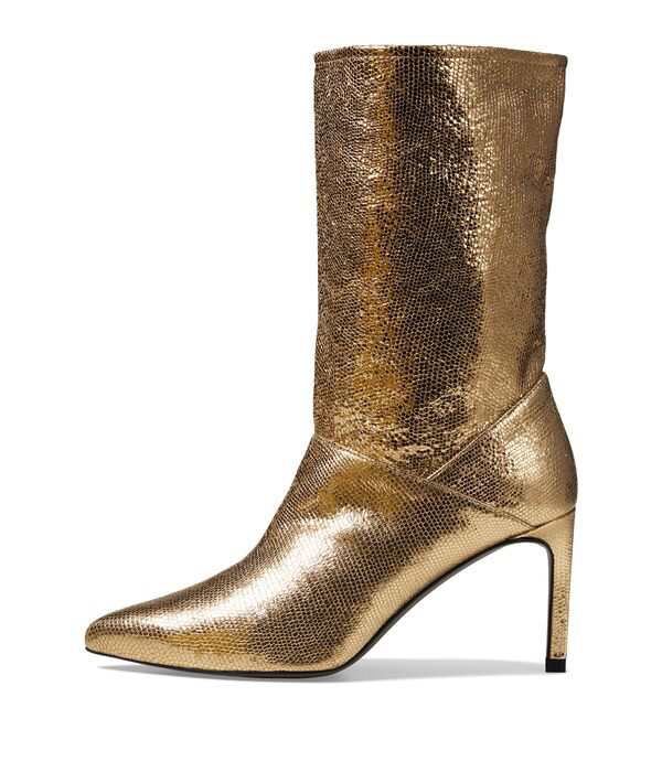 オールセインツ レディース ブーツ・レインブーツ シューズ Orlana Shimmer Boots Metallic Gold