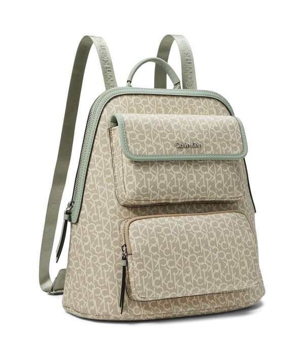 カルバンクライン レディース バックパック・リュックサック バッグ Enya Signature Backpack Khaki/Vanilla/Desert Sage