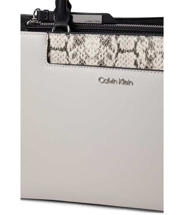 カルバンクライン レディース ハンドバッグ バッグ Edie Tailored Satchel Dove/Blackの通販は