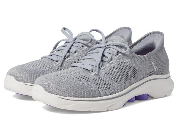 スケッチャーズ レディース スニーカー シューズ Go Walk 7 Via Hands Free Slip-Ins Grey/Lavender 15,895円