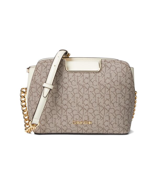 カルバンクライン レディース ハンドバッグ バッグ Finley Tripe Compartment Signature Crossbody Almond/Taupe/Whiteの通販は 27,160円