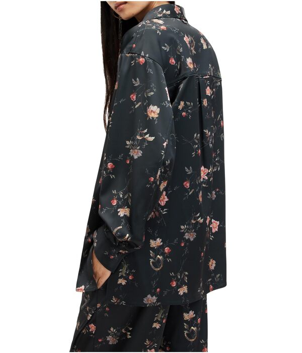 オールセインツ AllSaints Louisa Tanana Shirt レディース シャツ トップス Black AllSaints Louisa Tanana satin shirt in floral black | ASOS