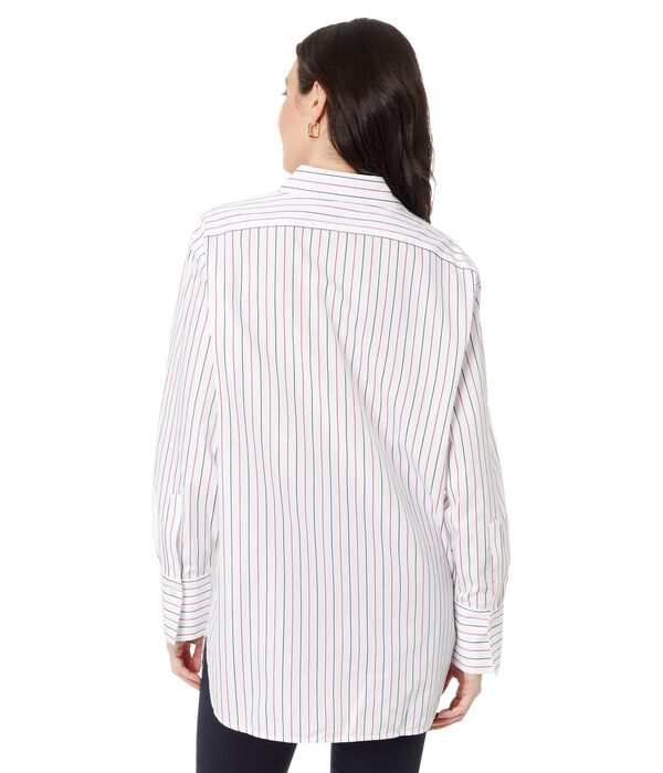 トミー ヒルフィガー レディース シャツ トップス Long Sleeve Duo Stripe Tunic Red Multi