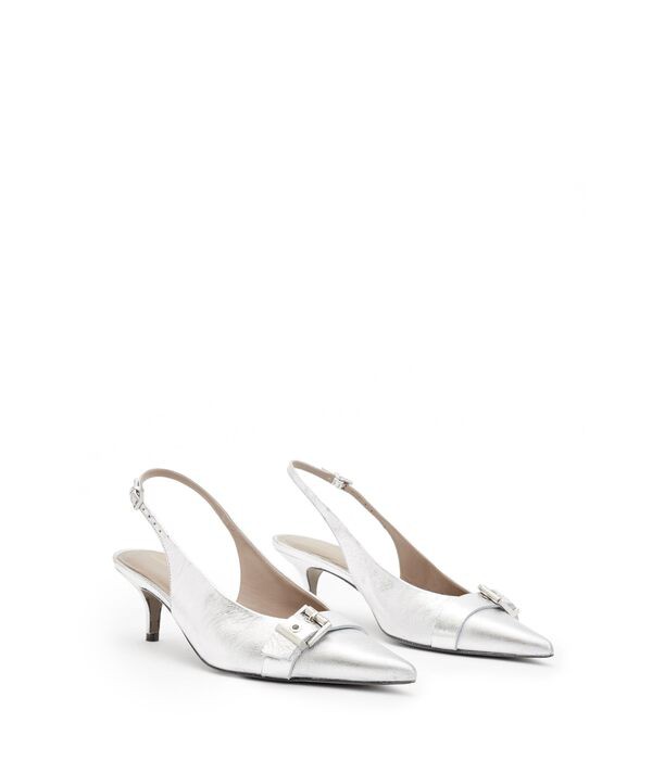 オールセインツ レディース ヒール シューズ Selina Slingback Heel Metallic Silver 29,120円