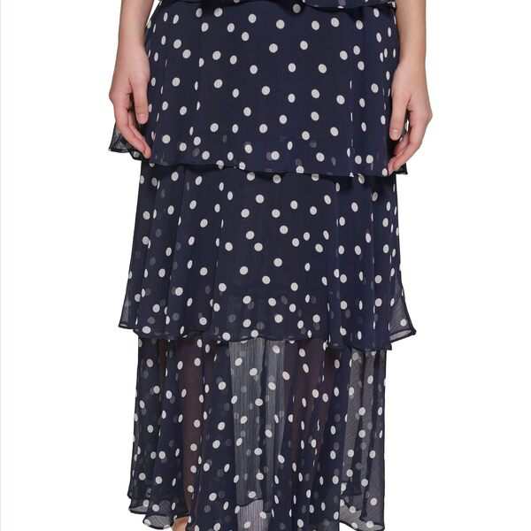 トミー ヒルフィガー レディース ワンピース トップス Tiered Maxi Sky Captain/Ivory