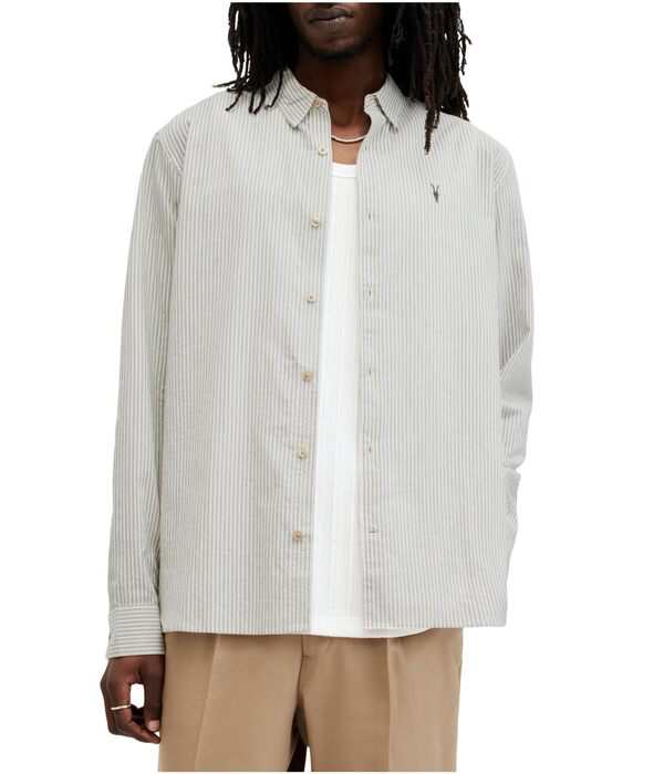 オールセインツ メンズ シャツ トップス Villard Long Sleeve Shirt Lilly White